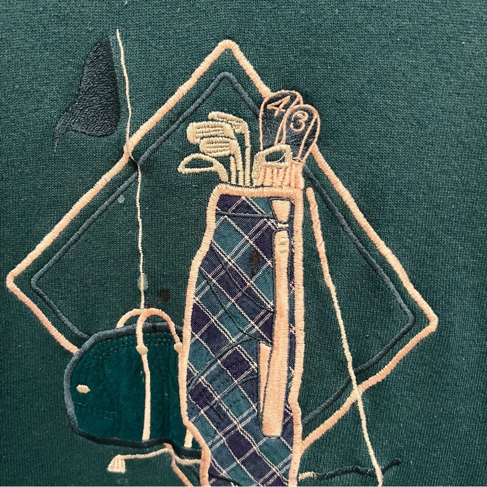 Vintage Golf Embroidery  Sweatshirt with Collar size XL - Picture 2 of 6